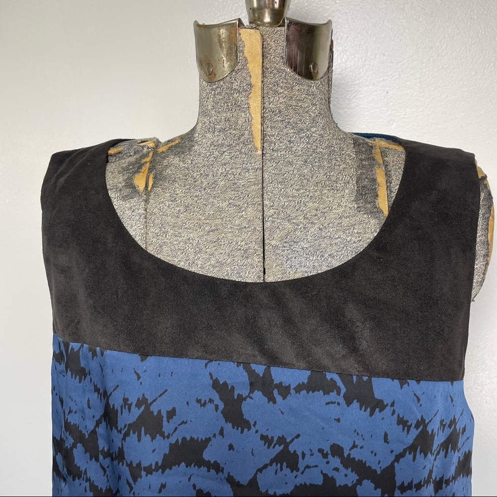 DKNYC XL blue and black sleeveless double layered dress - Picture 3 of 7